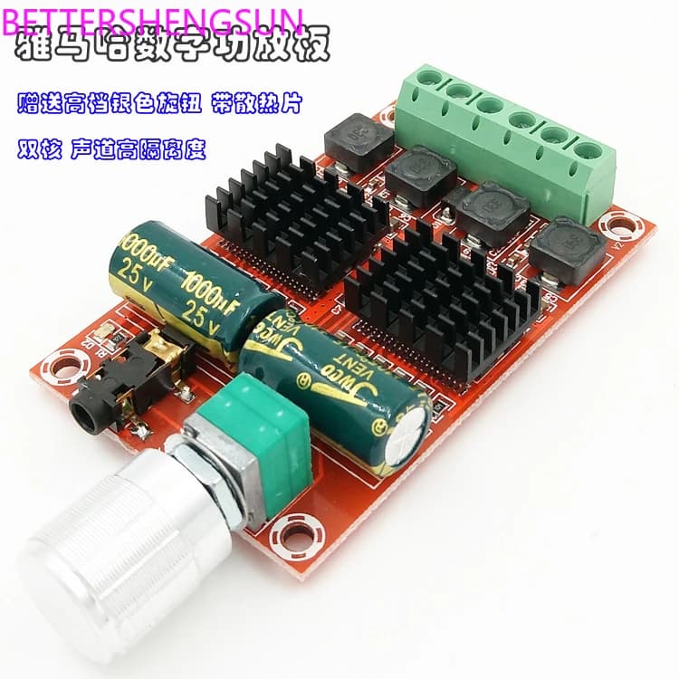 Digital Power Amplifier Board Dual-core chipset High-resolution Class D HD audio amplifier board with heat sink