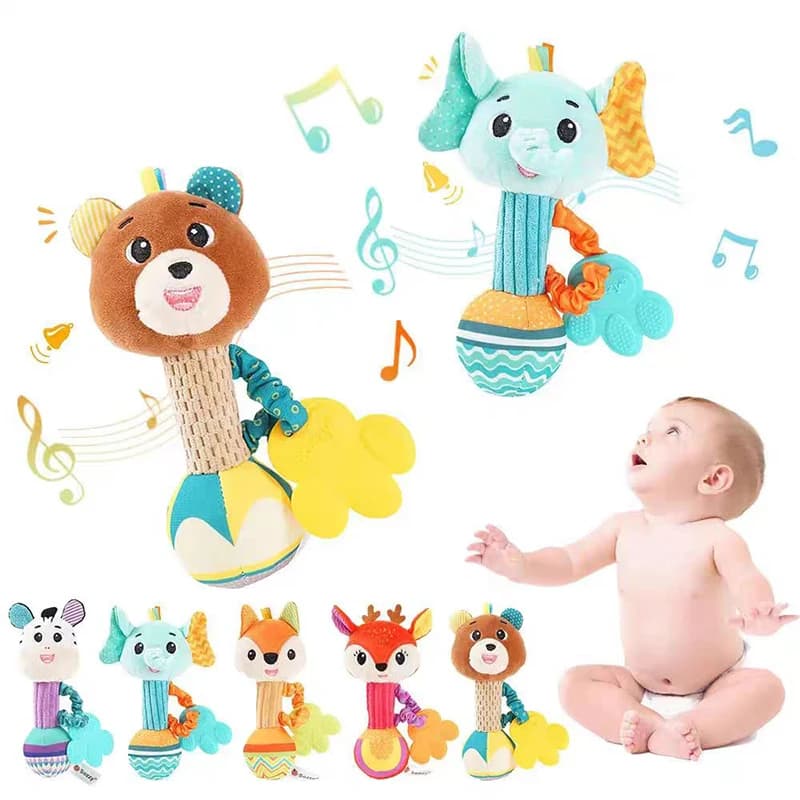 Baby Soft Rattles Newborn Toys Cute Animal Rattle Toy Infant Crib Bed Stroller Seat Toys Toddler Grab Ability Training Plush Toy
