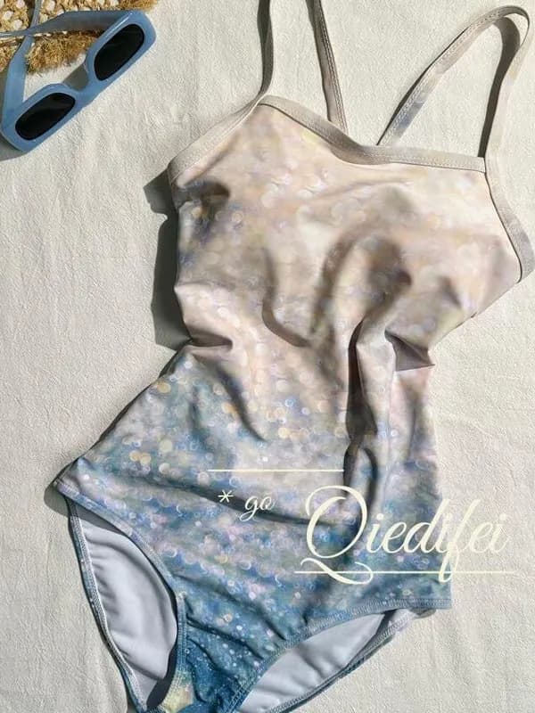 2025 New Women's One-Piece Competitive Swimming Suit Sexy Small Chest Slimming Speed Swimming Costume Beach Scene Dry Fast