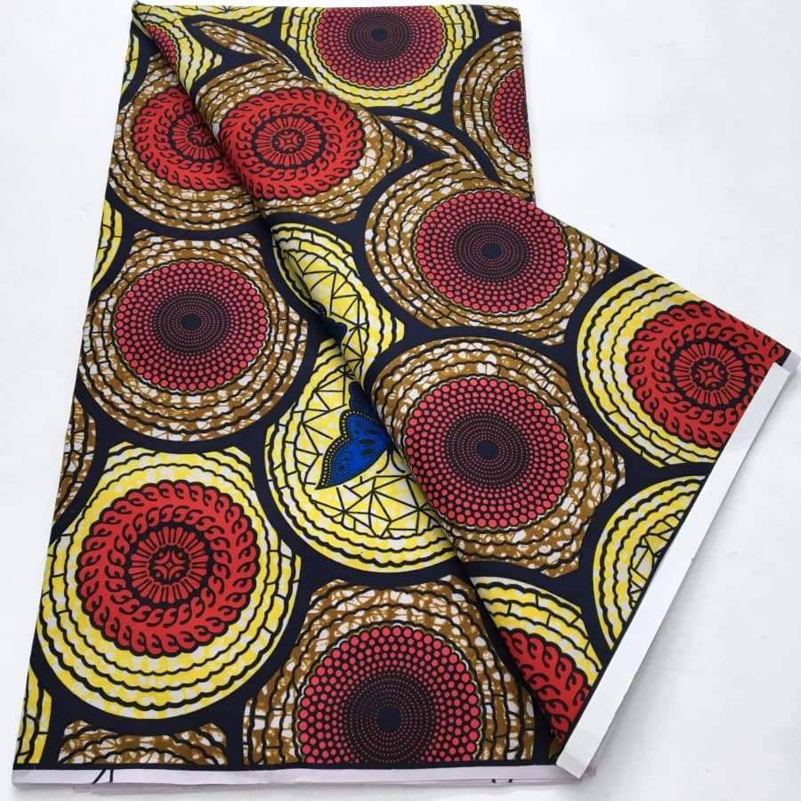 African Wax Print Fabric, 5 Yards, for Dressmaking
