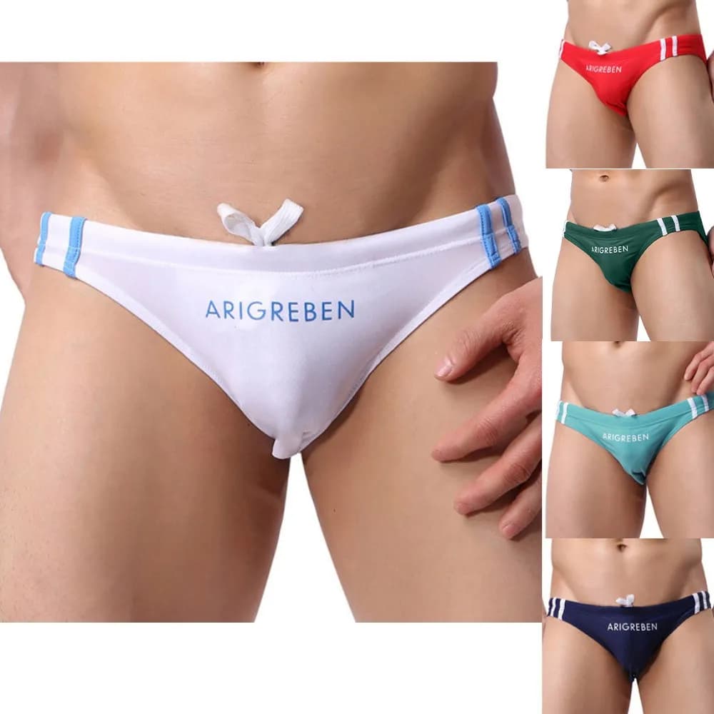 Men's Swim Mini Briefs beach pants Surfing Low-waist Sexy Surfboard Solid Color Swimwear Padded Push-up Swimming swimsuits