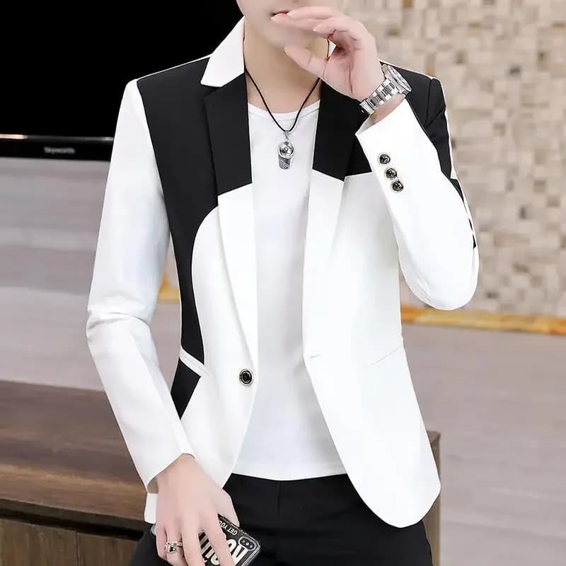 Thin Male Blazer Coat Short Cropped Men's Suit Jackets Slim Fit Single Breasted Luxury Designer High Quality Summer Casual 2025