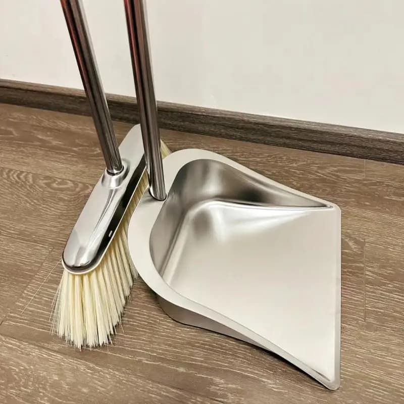 Stainless Steel Iron Broom Dustpan Set Indoor High End Sweeper Scrape Spoon Single Piece Garbage Shovel Family Cleaning Tools