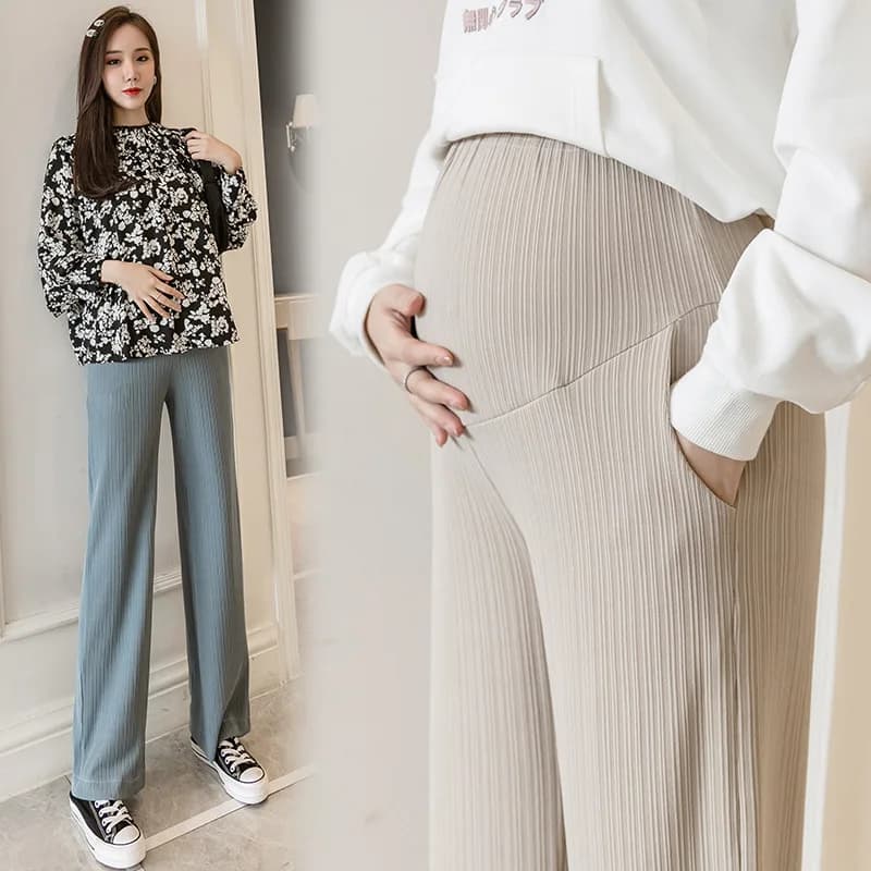 Maternity Clothings Thickened Belly Pants Clothes for Pregnant Women Casual Pants Loose Maternity Pants