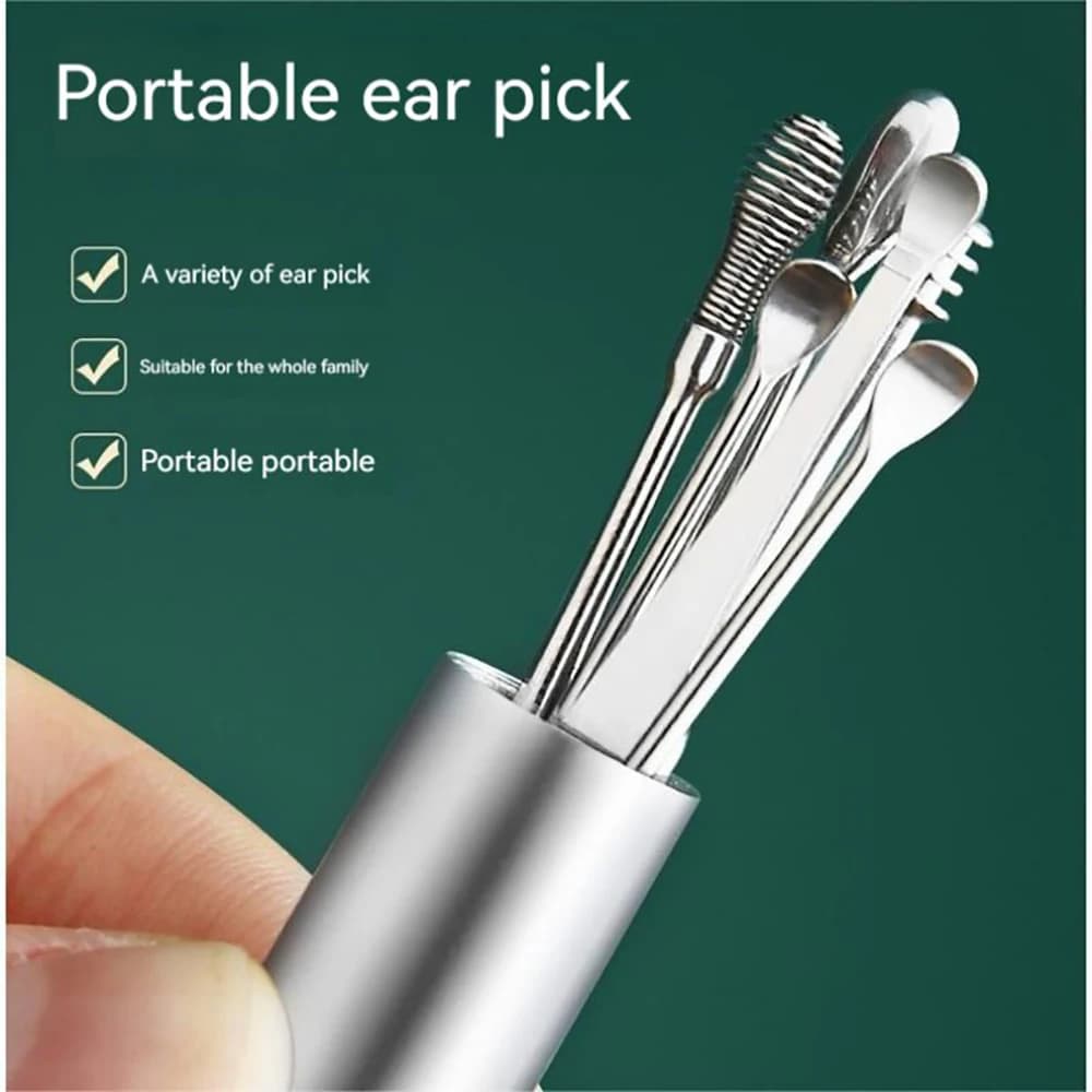 Ear Cleaner 6Pcs/Set Earpick Ear Wax Remover Ear Spoon Curette Ear Cleaning Spiral Earpick Easy Earwax Removal Ear Care Gadget