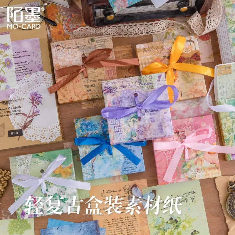 100 Sheets Vintage Craft Paper for DIY Handmade Album Scrapbook Diary Journal Craft Decoration Supplies