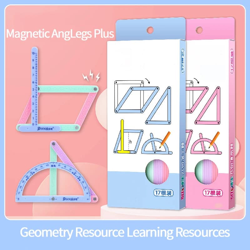 Magnetic AngLegs Plus Set with 1 Protractors, Explore Angles, Shapes, and Geometry, Triangle Geometry, Math Manipulatives, Shape