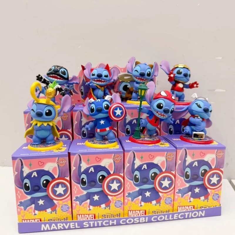 HotToys Cosbi Mini Blind Box Figure Stitch As Thor Marvel Disney Licensed Trendy Collectible Toy Movie Gift For Anime Fans