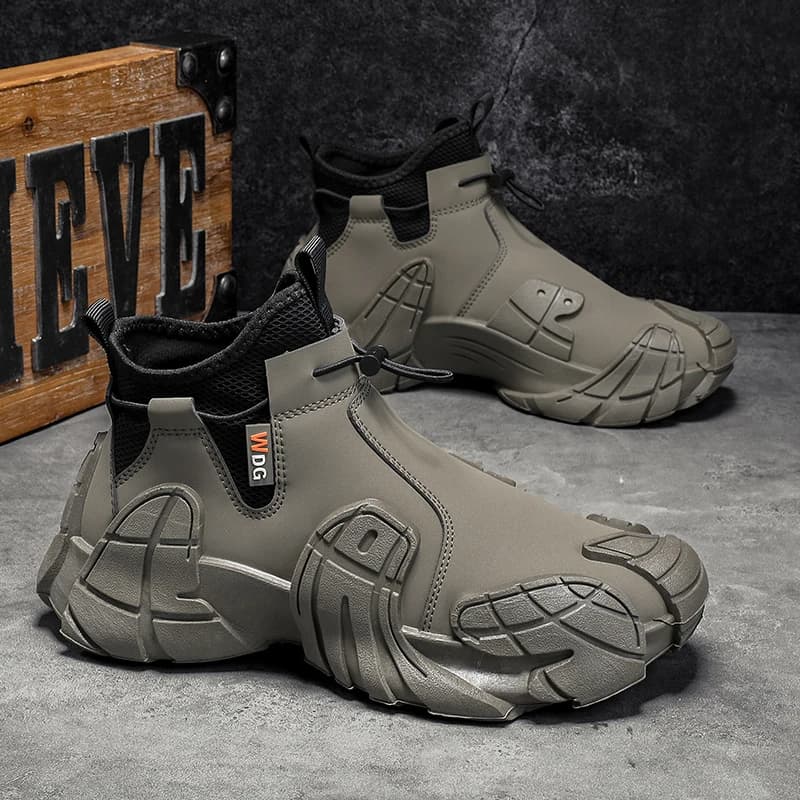 Men's  Boots Waterproof Wear-Resistant Anti-Slip Worksite Casual Shoes Zipper Design High-Accuracy Fashionable Boots