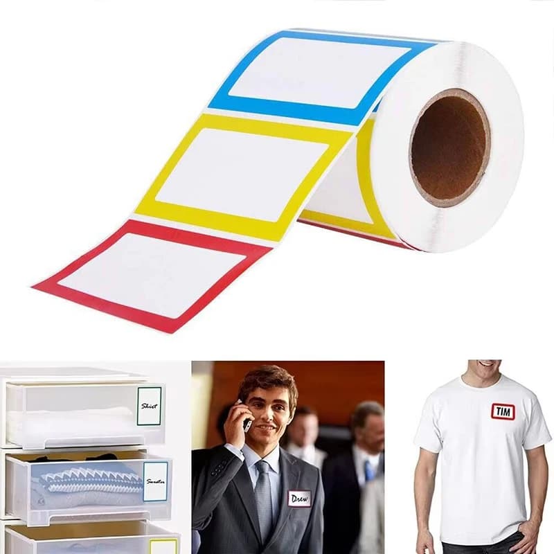 250pcs Waterproof Blank Self Adhesive Colorful Label Stickers Removable Label Stickers Name Tag File Office School Home Supplies