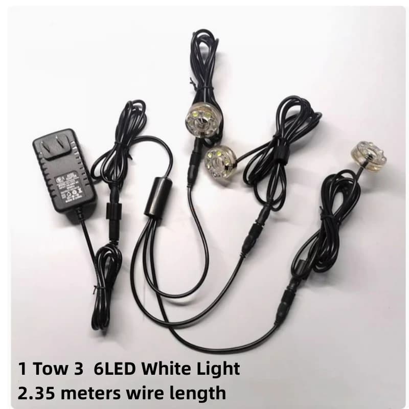 Underwater Lights 3 In1 6-LED Light Ring For Fountain Fish Pond Water Garden AC12V Adapter Rockeries Decorative