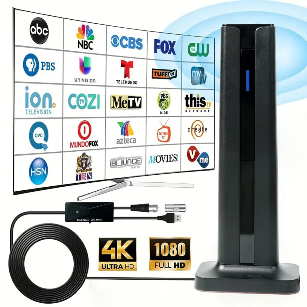 TV Antenna Indoor for  All Smart TVs for Long Range and HD Digital with Amplifier Signal for Local Channels Supports 4K 1080P