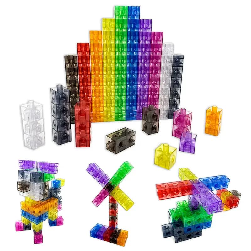 Kids Transparent Blocks Link Cubes Montessori Toys Math Learning Logical Thinking Constructs Cube Sensory Games Educational Toys