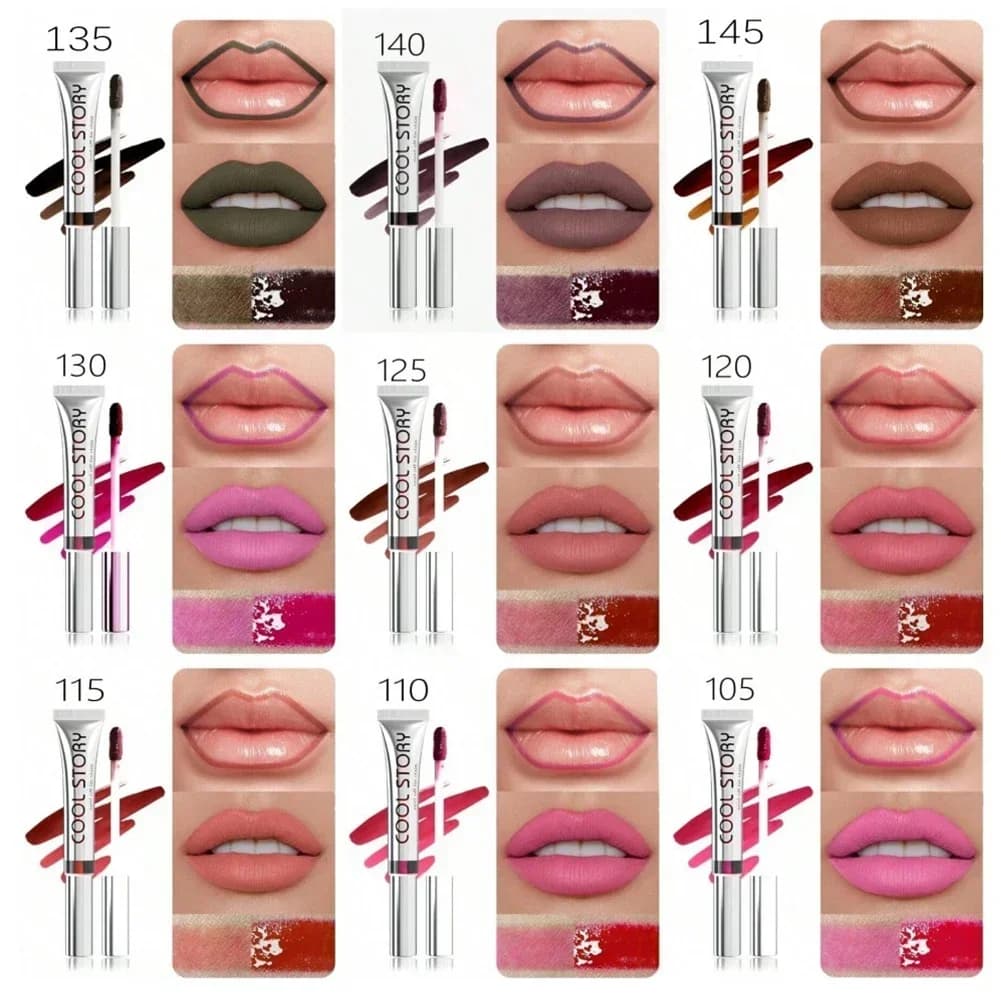 Lip Makeup Set, Built-In Lip Liner Outline + Matte Lip Gloss Fill In, Non-Drying Rich Color Payoff Multi-Task Lip Cosmetic