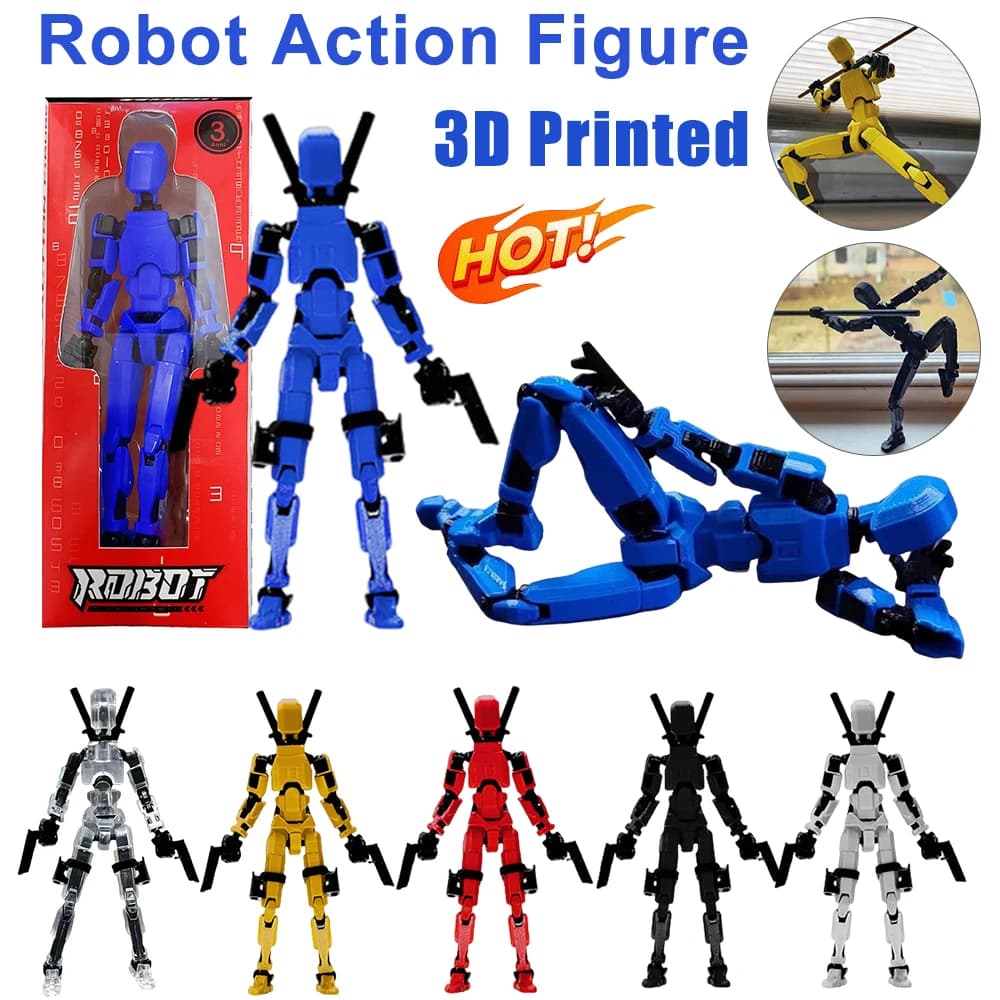 3D Printed Action Figure Multi-Jointed Action Figures Assembly Completed Full Body Mechanical Movable Toy for Kids and Adults