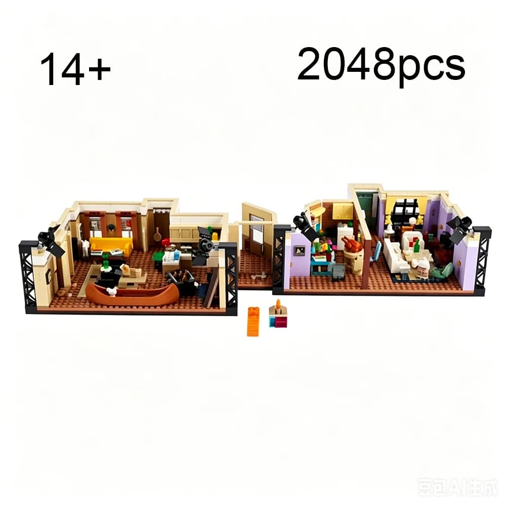 Popular toys, creative series, apartment model building blocks of various apartment types, children's educational assembly toys