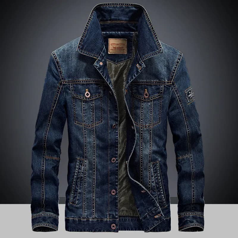 Mens Denim Jacket Turn Down Collar Oversized Casual Coat Spring Autumn Winter Streetwear Vintage Plus Size