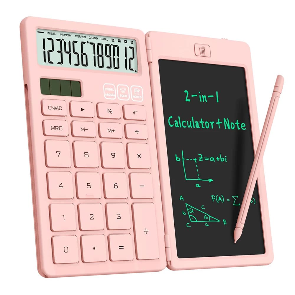 Desk Calculators with Erasable LCD Notepad Basic Calculators School Supplies for Middle School Stuff Cute Pocket Office Supplies