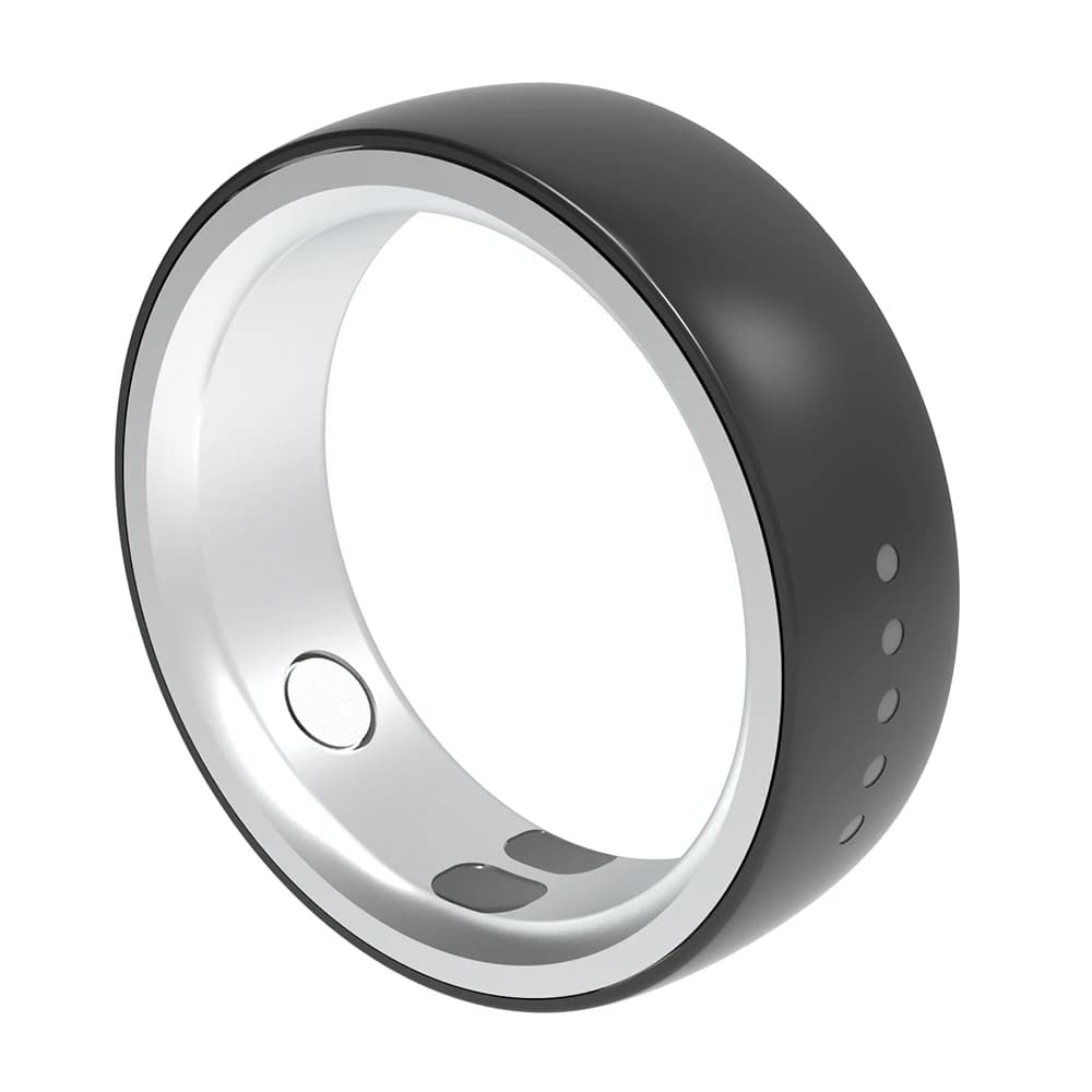 Ceramic Smart Ring with Vibration Alerts for Calls & Notification & Alarm, Smart Touch Control Health Monitor Smart Ring for Men