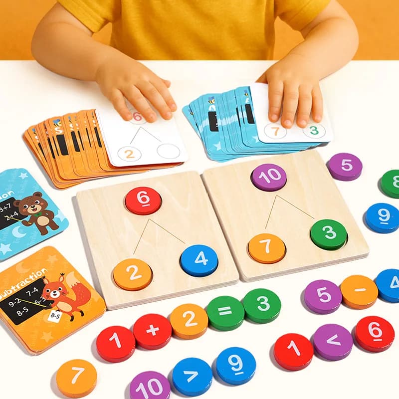 Kids Math Early Education Teaching Aids Wooden Digital Decomposition Arithmetic Montessori Toy Number Cognition Counting Toys