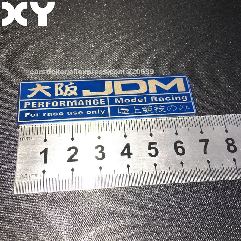 Stainless Steel Metal Racing Car Stickers for Automobiles Motorcycle Japanese Style Automotive Interior Self Adhesive