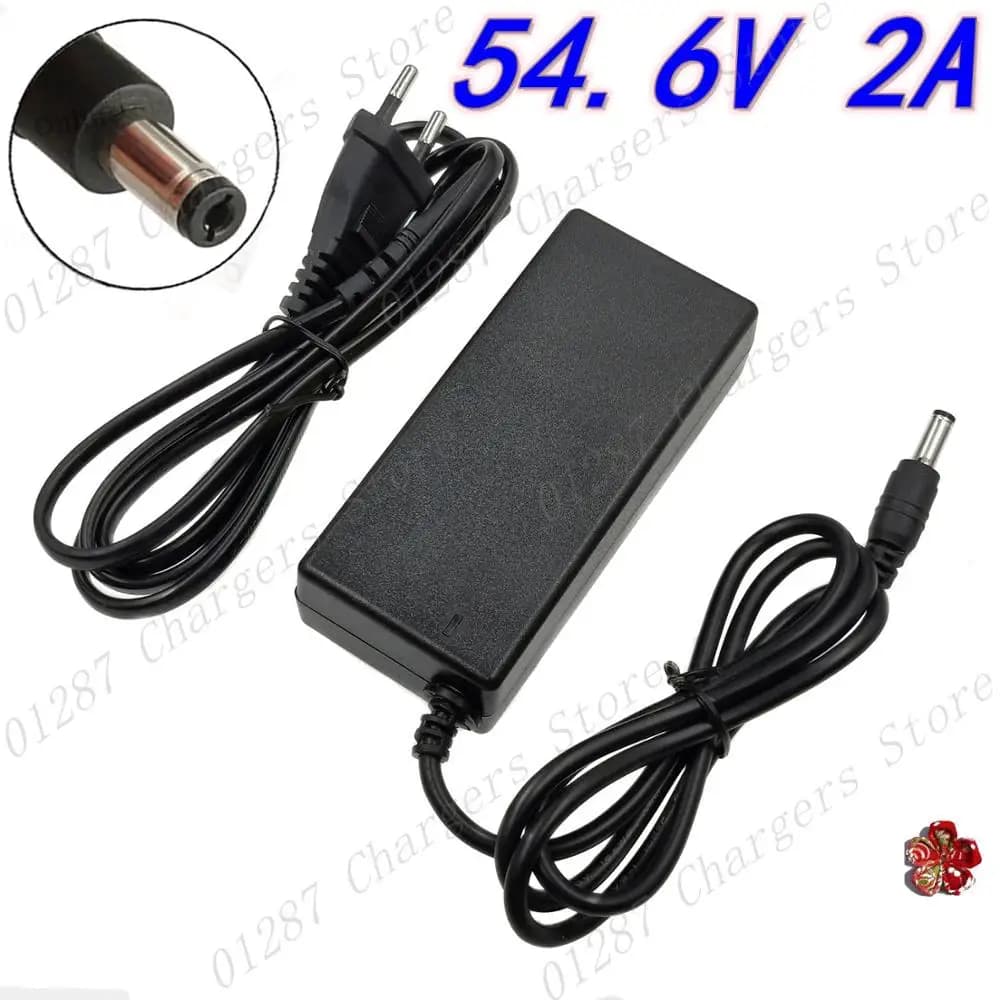 54.6V 2A Charger for 48V Li-ion Battery Charger DC Socket/Connector for 48V 13S Lithium E-bike Battery