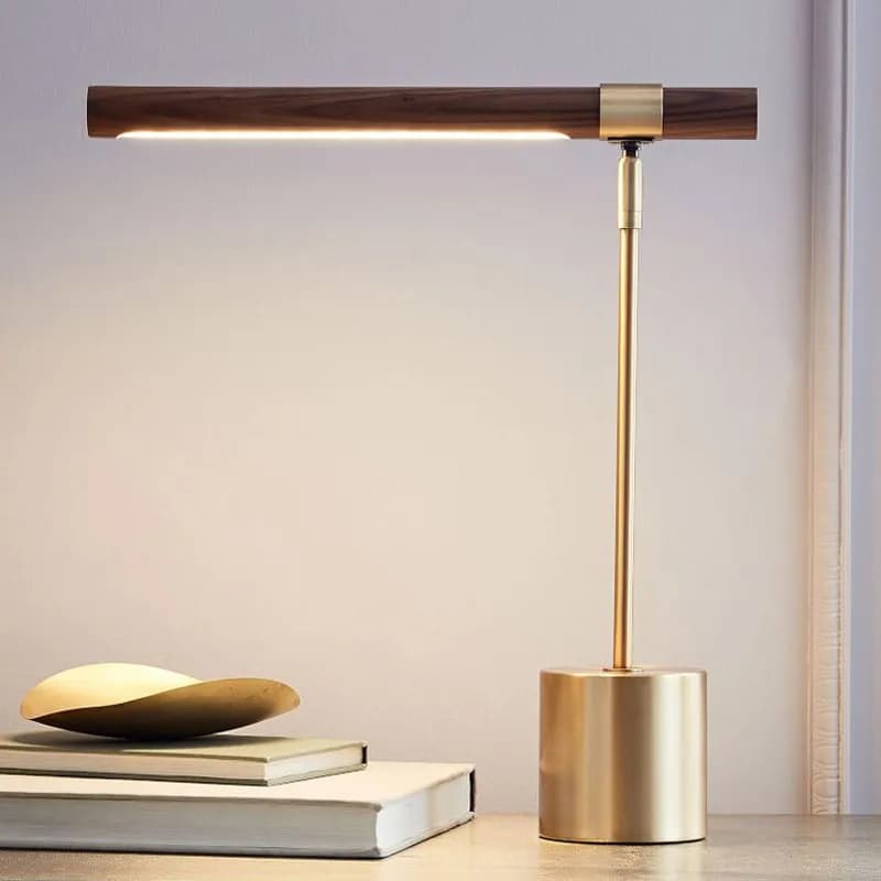 LED Table Lamp for Bedroom Bedside Nightstand Decoration Modern Minimalist Foldable Wood Grain Study Reading Desk Light