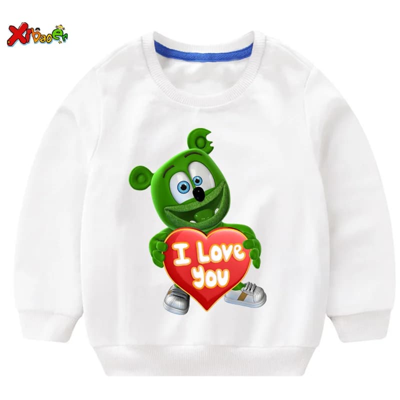 Gummy Bear kids hoodies sweatshirts I LOVE YOU t shirt Fashion Personality Casual T Shirt children boys girls T-shirt sweatshirt