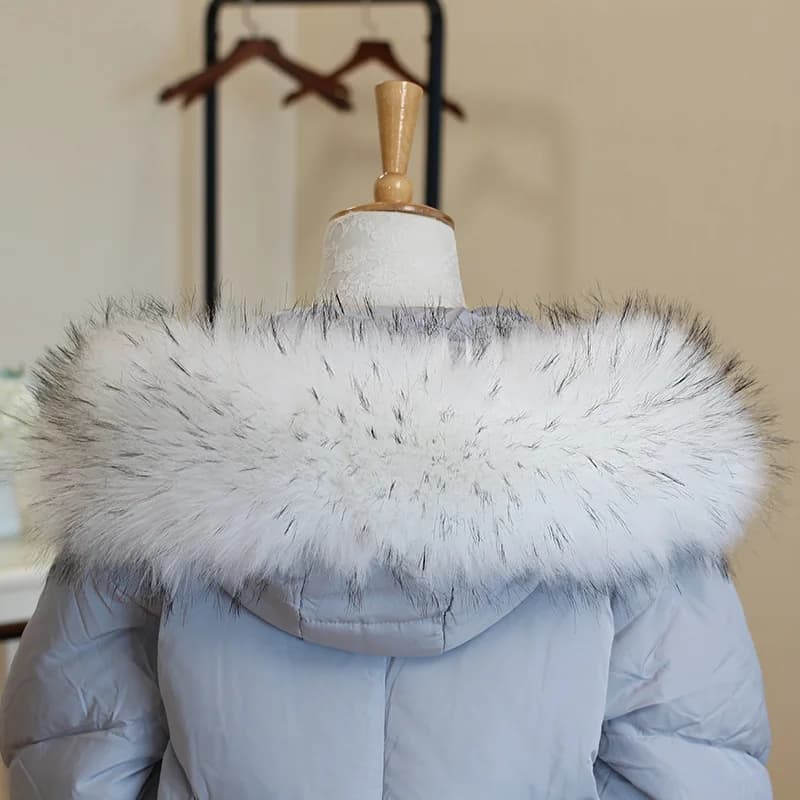 Women Faux Fox Fur Collar Shawl For Winter Coat Hood Fur Decor Plush Strips Parkas Fake Fur Warm Scarf мех для капюшона