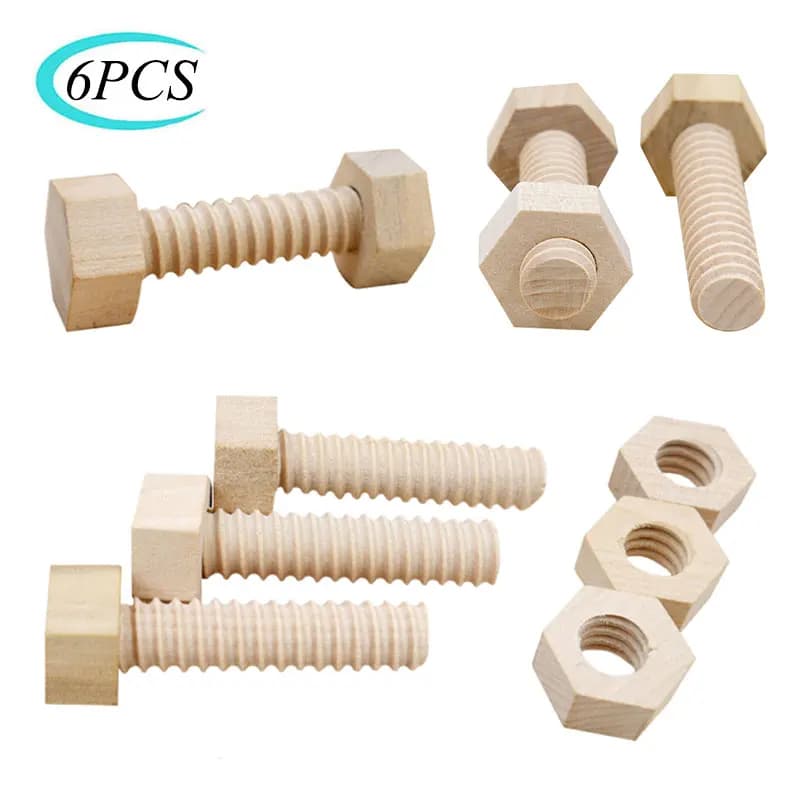 Early Education Educational Screw Nut Assembling Wooden Toy Solid Wood Screw Nut Hands-On Teaching Aid Educational Toy For Child