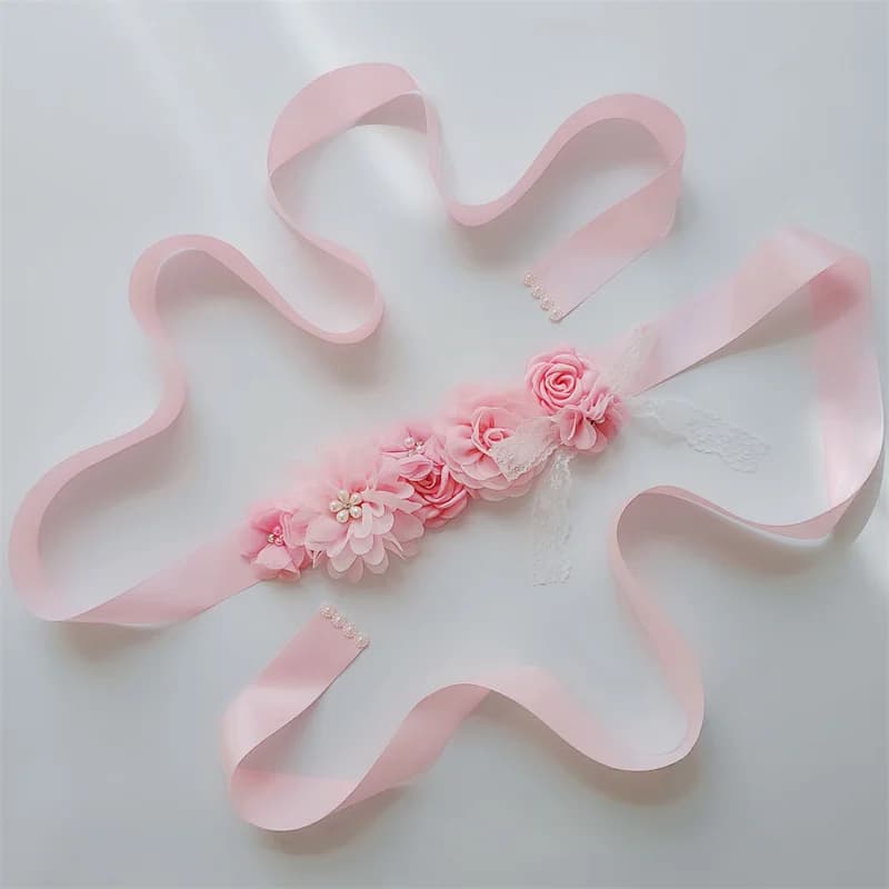 Wedding Accessories Bridal Wedding Belts Bridesmaid Sash Floral Belt Satin Flower Sash Woman Girl Sash Belt Wedding Sashes Belt