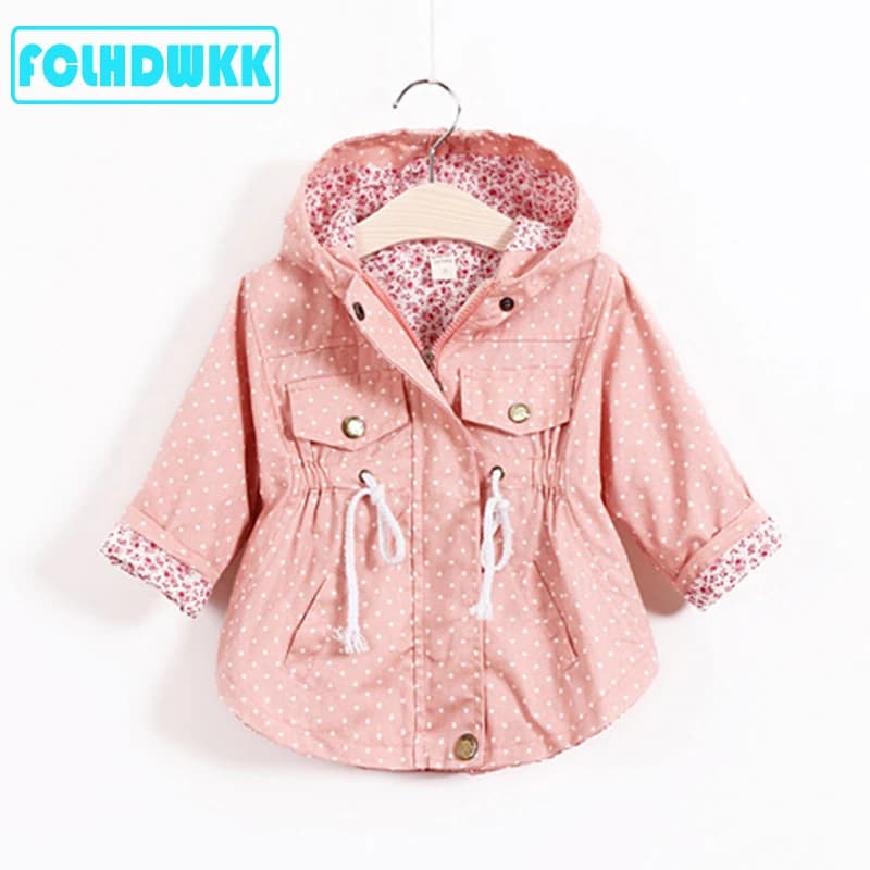 2025 Kids Coats Outwear Clothing Girls Jackets New Spring Fashion Printing Girls Windbreaker Embroidery Hooded Girls Jackets