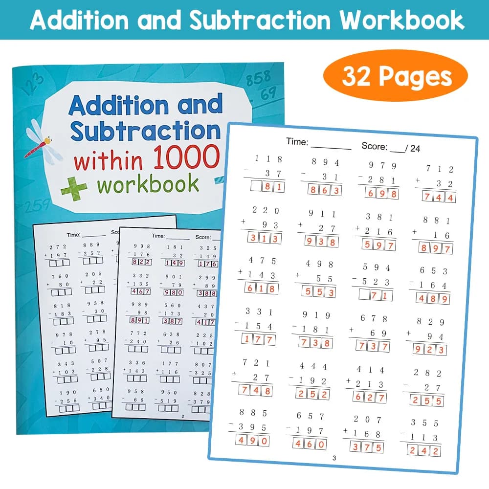 Writing Exercise Book Children's Multiplication and Division Math Improvement Exercises A4 Notebook Daily Practice