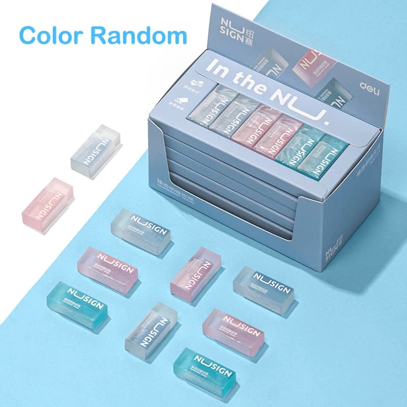 Cute Soft Erasers Transparent Eraser Ins Simplicity Solid Color Eraser Wipe Clean Eraser Lovely Student Stationery Supplies
