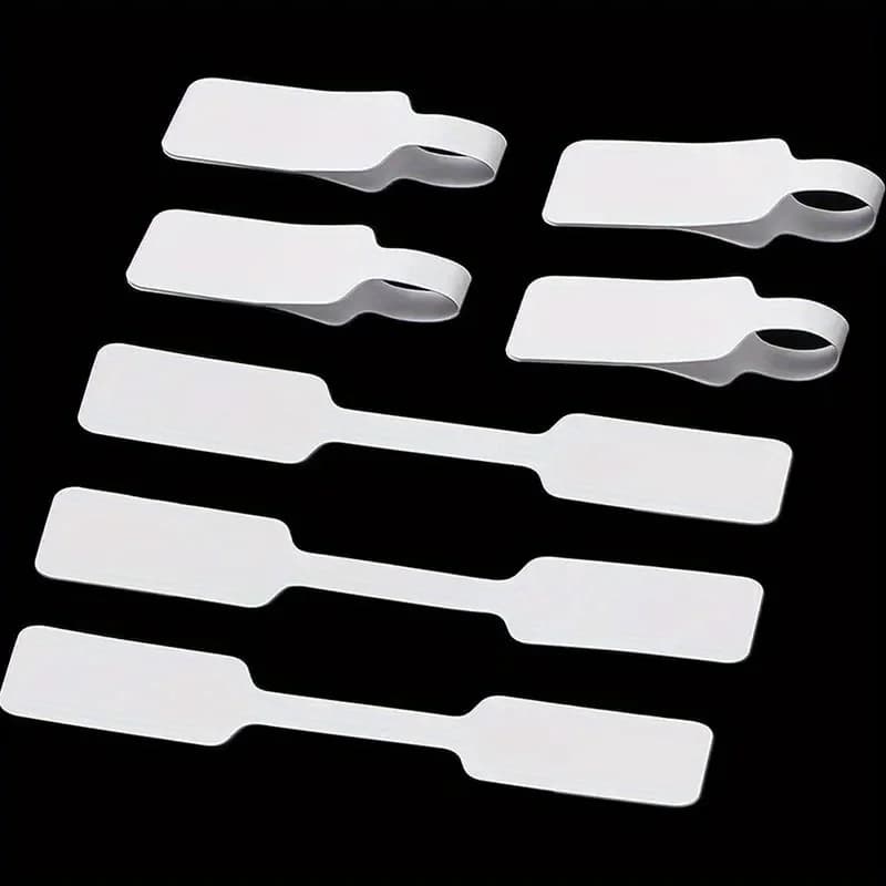 100pcs White Cable Labels - Self-Adhesive Writable Cord Tags for Office/School Organization, Easy Cable Management