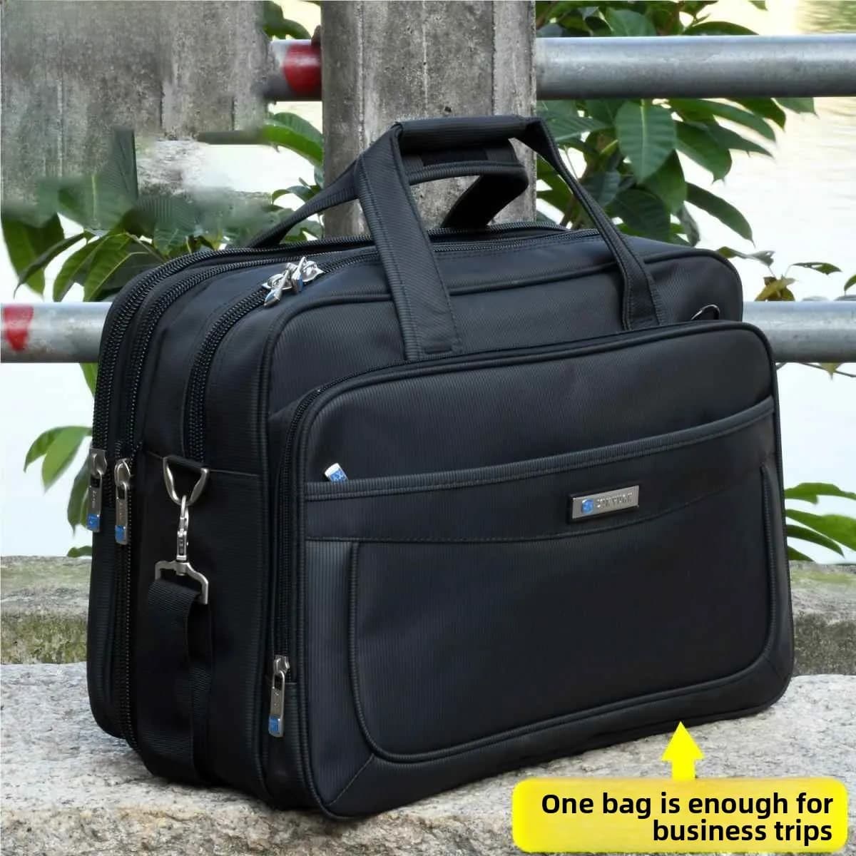Large Capacity Oxford Cloth Business Bag Men's Briefcase Casual Handbag Work Bag Traveling Briefcase Computer Bag for Men