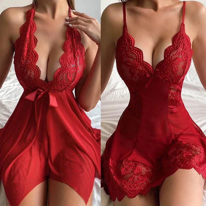 Sexy Lingerie Women Sleepwear Sexy Pajamas Lace Dress Mujer Pornos Costumes Exotic Apparel Female Underwear Sex Clothes Nightgow
