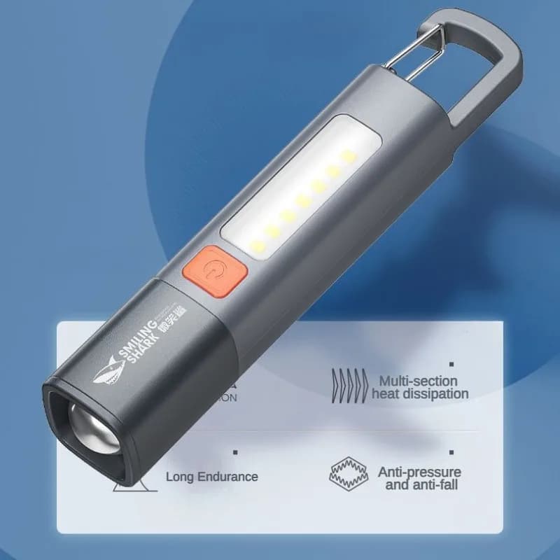 New Outdoor Flashlight Portable Strong Light Variable Focus With Floodlight Side Lights Home Portable LED Flashlights Camping