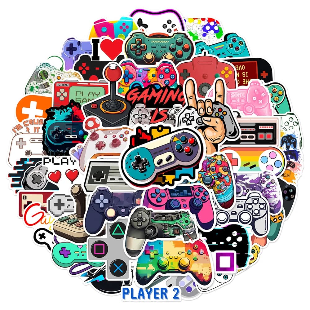 10/30/50pcs Vintage Video Games Gamepad Stickers Cartoon Graffiti Decals for Skateboard Helmet Scrapbook Cool Sticker Decoration