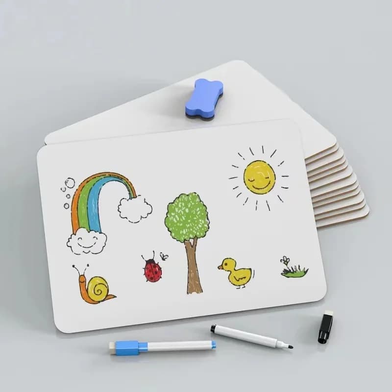 Double-Sided Mini Whiteboard for Kids, Portable Teaching Whiteboard with Stand, Whiteboard for Home and School Message Board