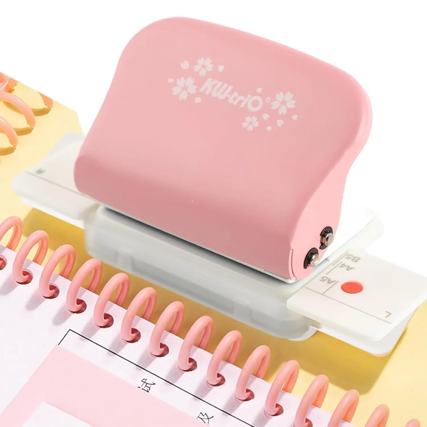 6-hole loose-leaf punch, compatible with A4/B5/A5 paper, portable binding machine, suitable for office document binding.