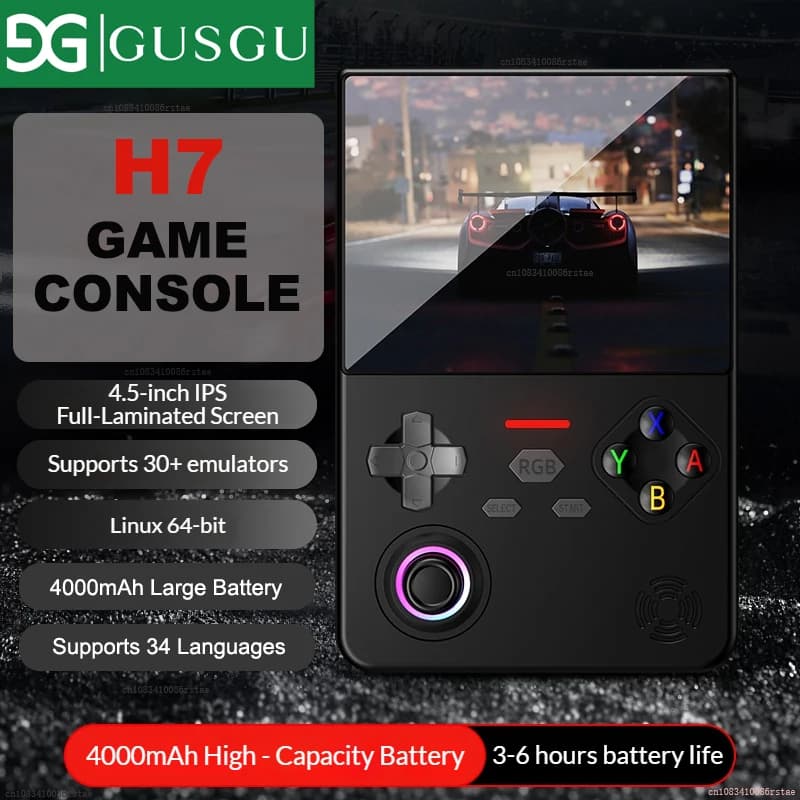 New Game Console GUSGU H7 Retro Handheld 4.5'' IPS Screen Linux 64-Bit RGB Joystick Players 64GB 128GB TF Card Extension 4000mAh