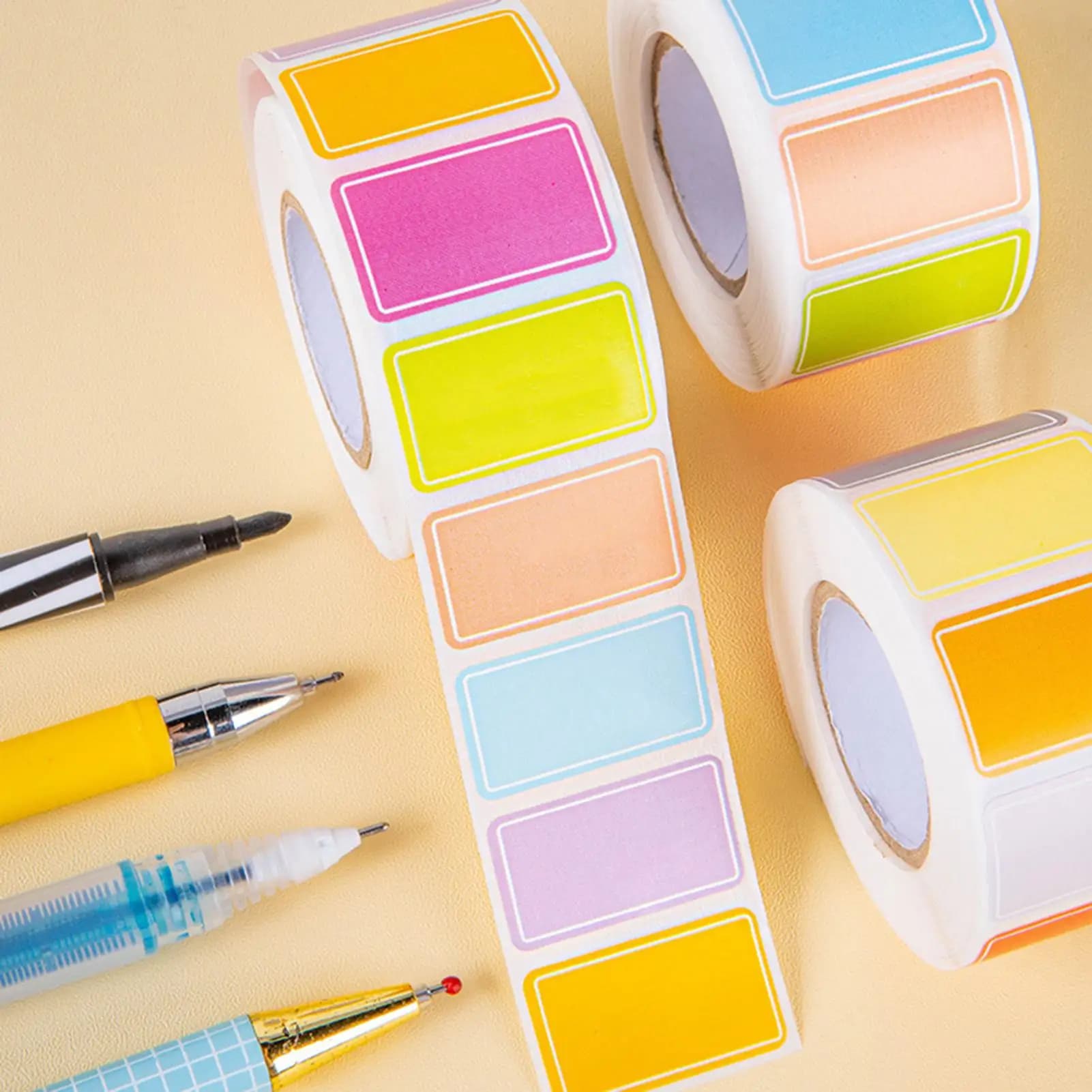 Roll Label Stickers Sticky Label Waterproof Colored Name Sticker Office Supplies Stationery Stickers Classification Tool