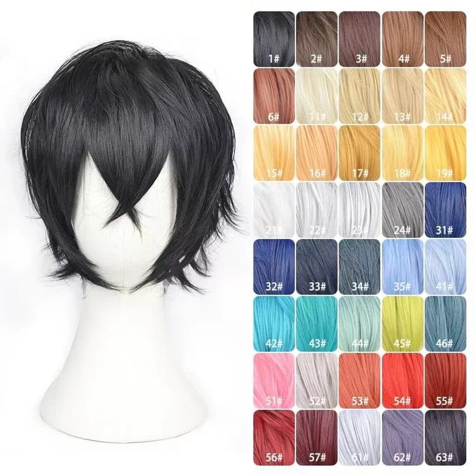 Anime Synthetic Hair wig Cosplay Wig Short Personification Cos Cute Lovely Pink Wig Wavy Curls Party Synthetic Hair with Bangs