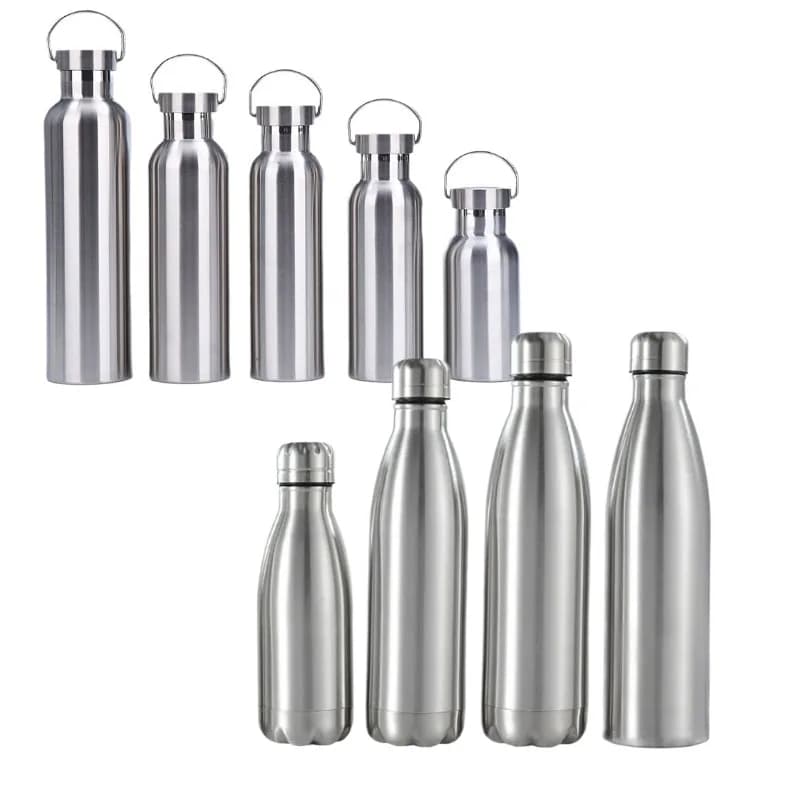 Stainless Steel Water Bottle 1 Liter Free Shipping Items, Drink Bottle for Sport Travel Cups, 500 750 1000ml Water Bottles