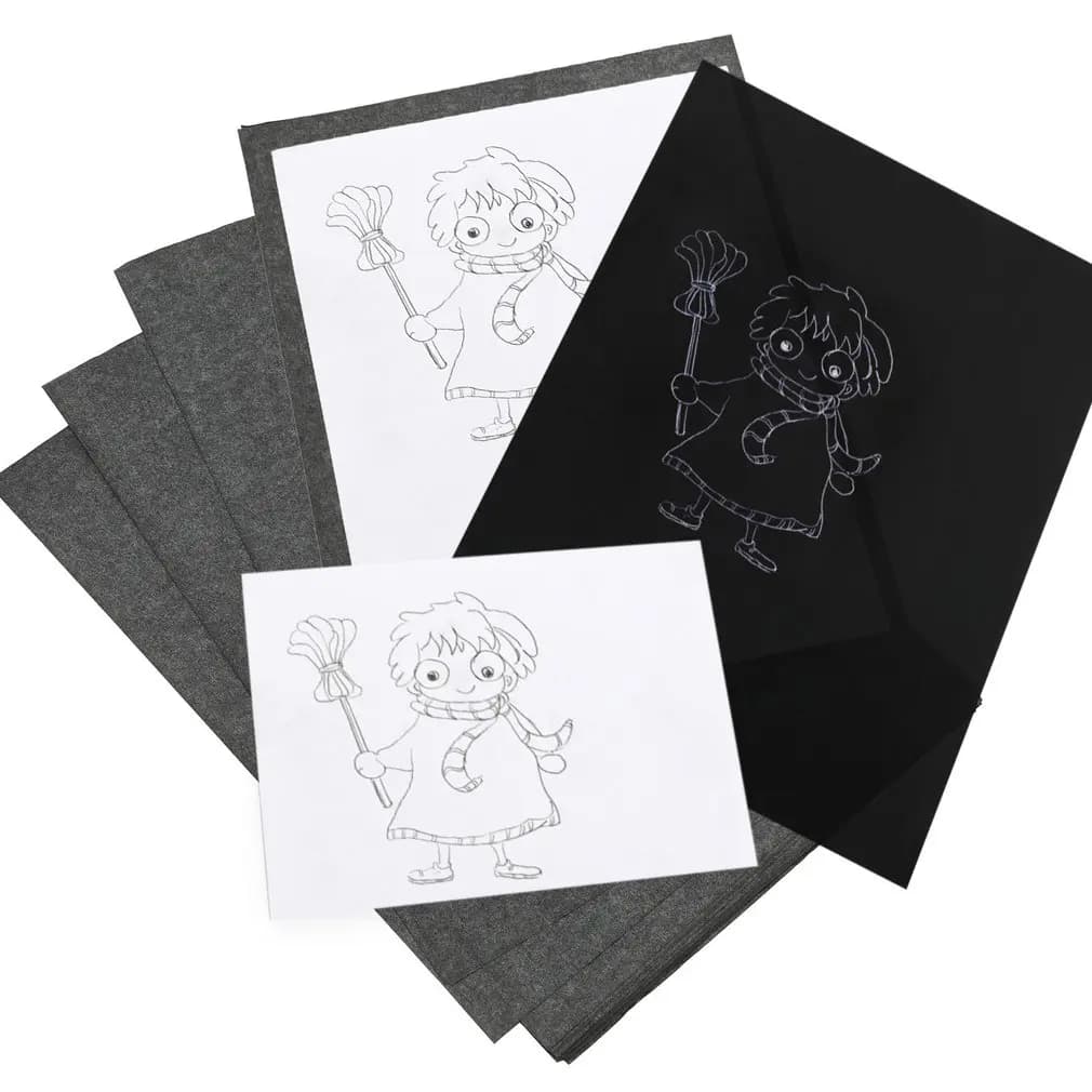 50PCS A4 Black Carbon Paper Legible Graphite Transfer Tracing Painting Reusable Art Surfaces Copy Paper Dropshipping Wholesale