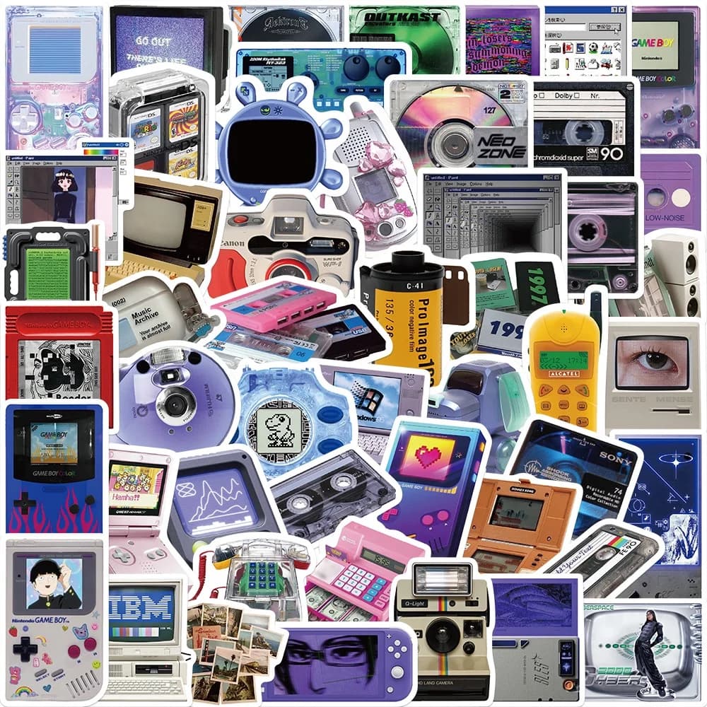 50PCS Retro Card Disc Video Game INS Stickers For Notebook Computer Guitar Laptop Decal BulingBulingStickers Store