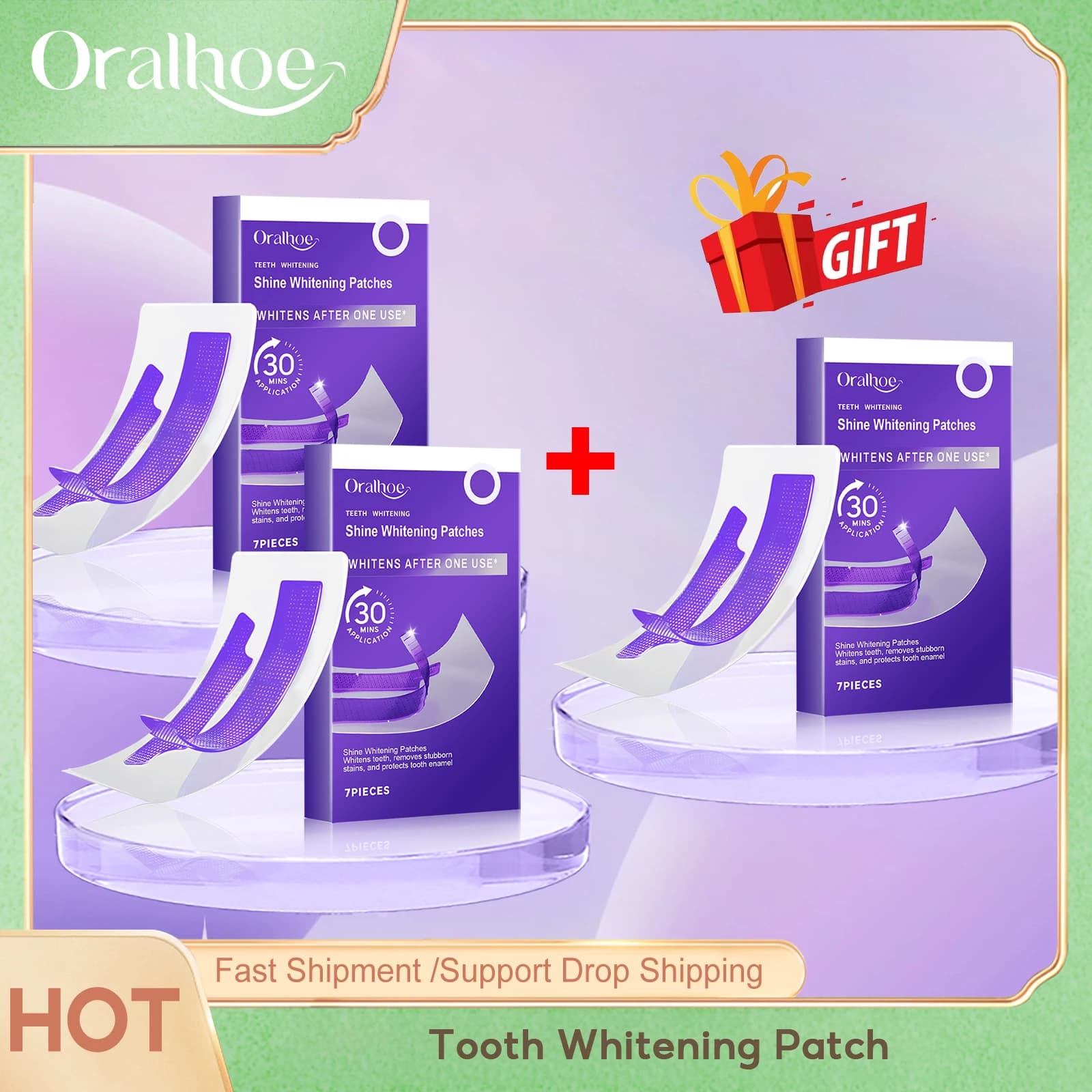 Oralhoe Tooth Care Strips Clean Stain Removal yellowing Hygiene freshing Breath Dental Bleaching Tools Teeth Brightening Patches