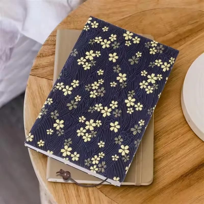 A5 Notebook Handmade Fabric Book Cover for Adjustable & Elastic Closure, Decorative Protective Sleeve for Journal, Textbook