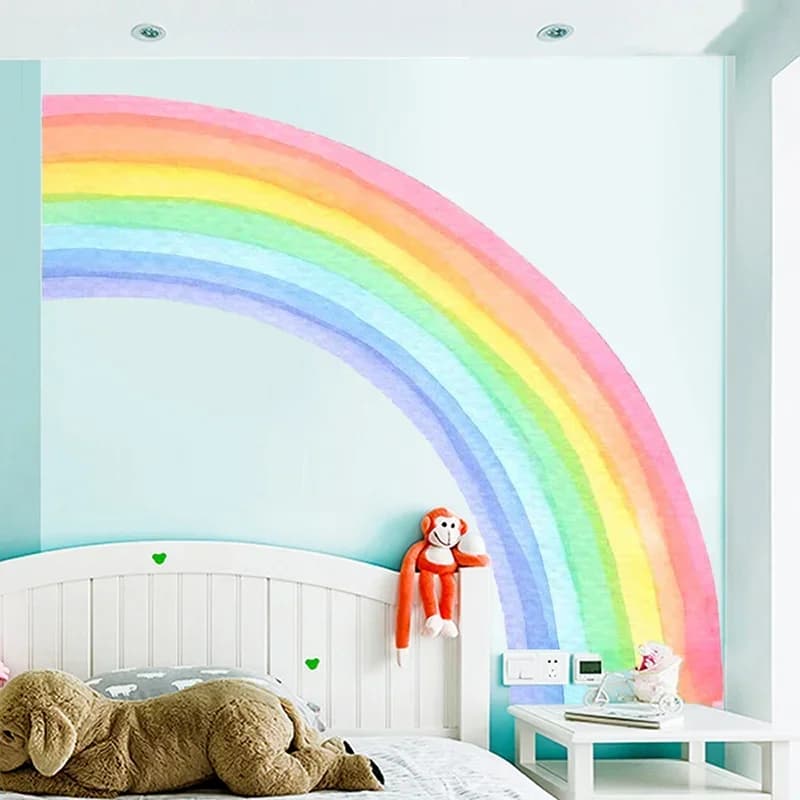 Large Rainbow Wall Stickers Home Decoration living Room Bedroom Children's Room Decoration Self-adhesive PVC Graffiti Stickers